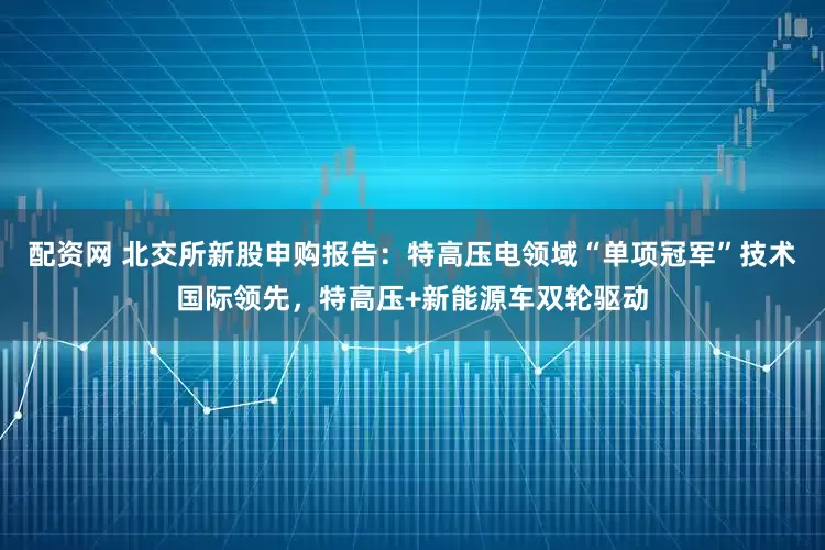 配资网 北交所新股申购报告：特高压电领域“单项冠军”技术国际领先，特高压+新能源车双轮驱动