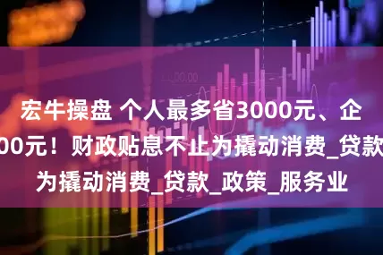 宏牛操盘 个人最多省3000元、企业最高省10000元！财政贴息不止为撬动消费_贷款_政策_服务业